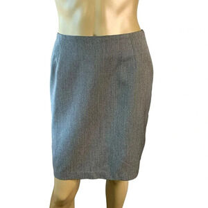 Alia Petites Vintage Casual Back Zipper Stretch Pencil Skirt Size 8 Gray Chevron